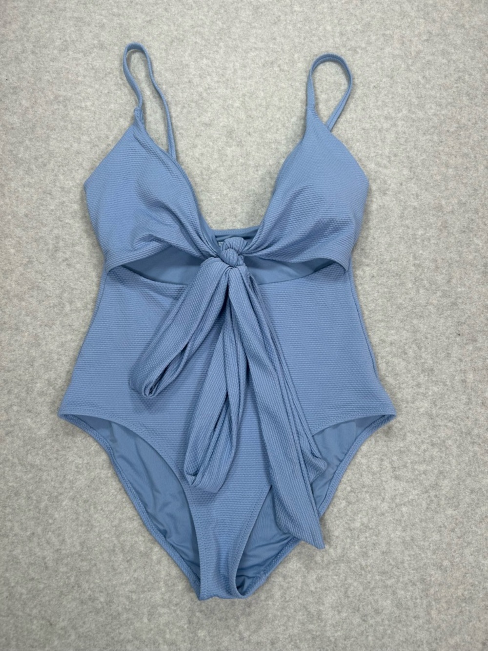 aerie Powder Blue One-Piece Swimsuit with Front Tie